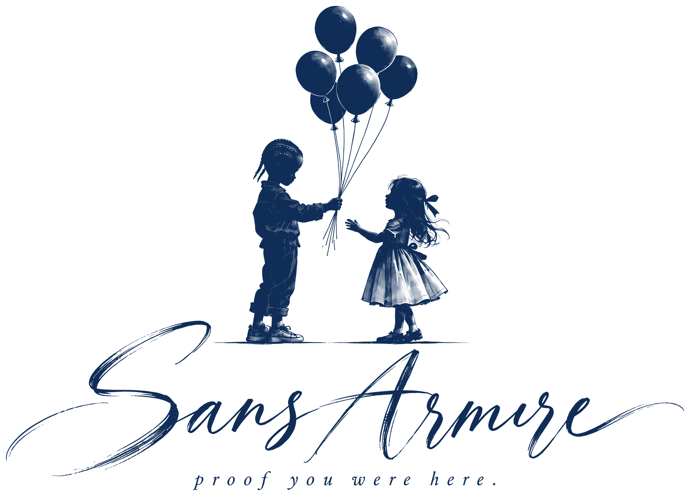 Sans Armure — a boy hands a girl a bunch of balloons. proof you were here.